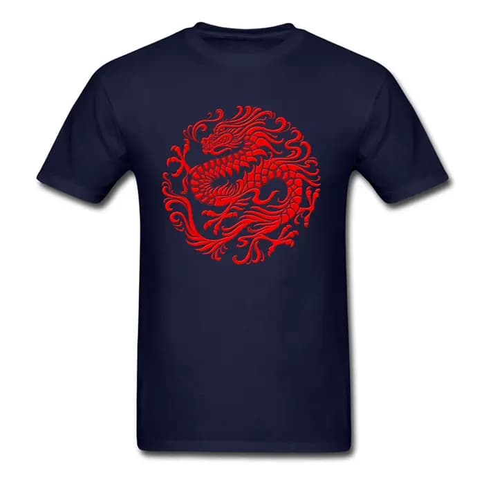 T-shirt ajusté hommes hauts traditionnel rouge
