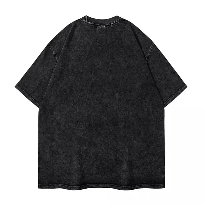 T-Shirt Unisexe 100% Coton à Col Rond, Vêtement Délavé, Streetwear, Harajuku