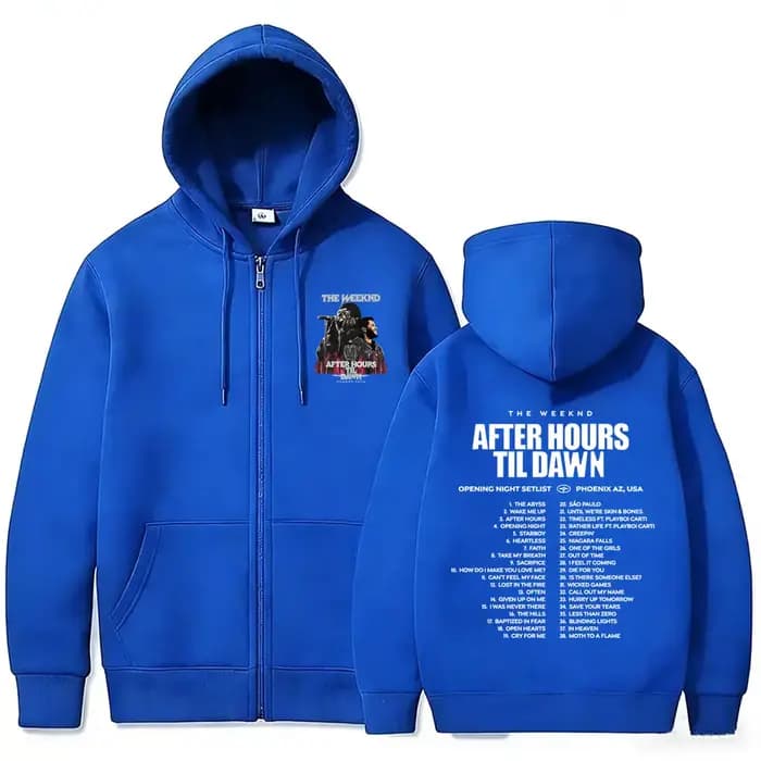 Sweat à capuche zippé Rapper The Weeknd avec Playboi Carti After Hours Til Dawn Tour 2026 pour hommes et femmes
