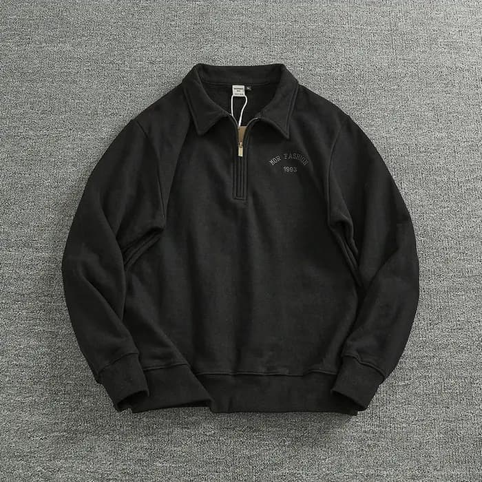 Sweat à capuche à revers demi-fermeture éclair pour hommes