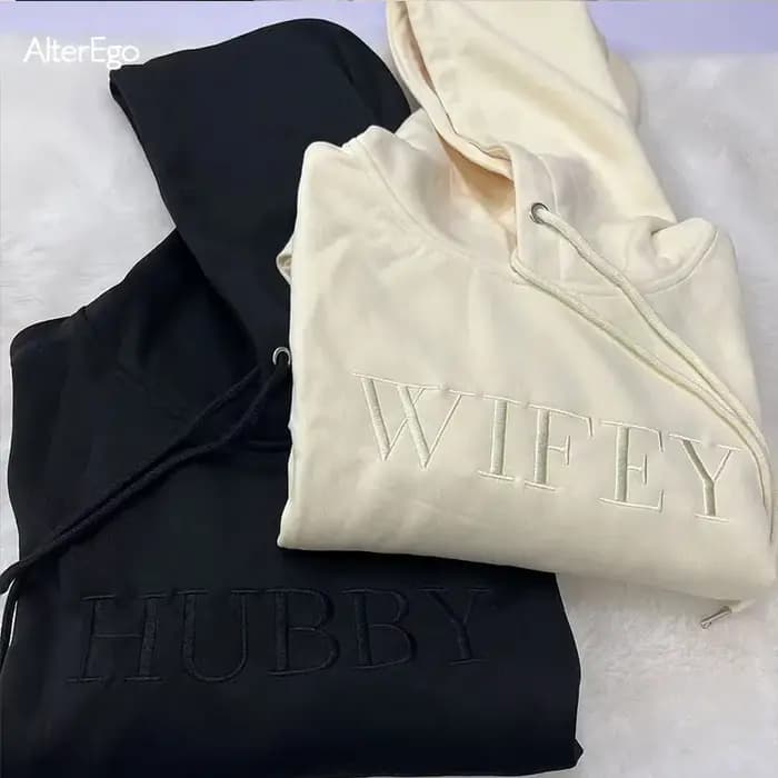 Sweats à capuche unisexes assortis brodés pour couple