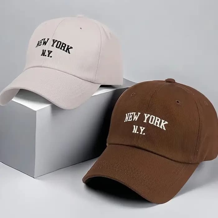 2 casquettes de baseball brodées "NEW YORK NY" - Légères, respirantes, réglables, à fermeture snapback pour hommes et femmes