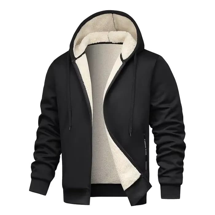 Sweat à capuche en polaire d'agneau pour homme