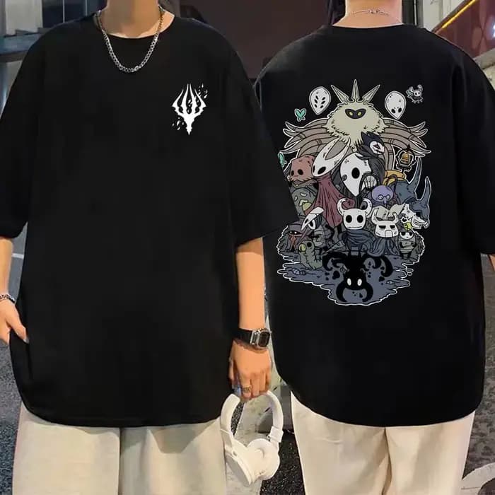 T-shirt en coton Anime Hollow Void Knight pour hommes et femmes, Streetwear manga, Harajuku Respzed, drôle, jeu