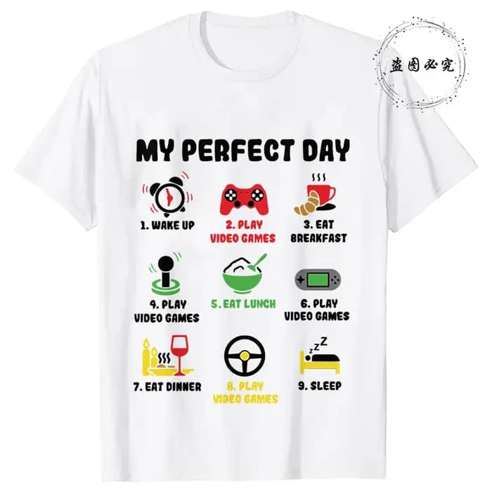 T-shirts pour hommes mon jour parfait Gamer Cool