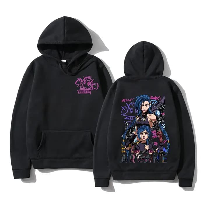 Arcane Jinx sweat à capuche mode hommes Harajuku Anime lapin singe sweats