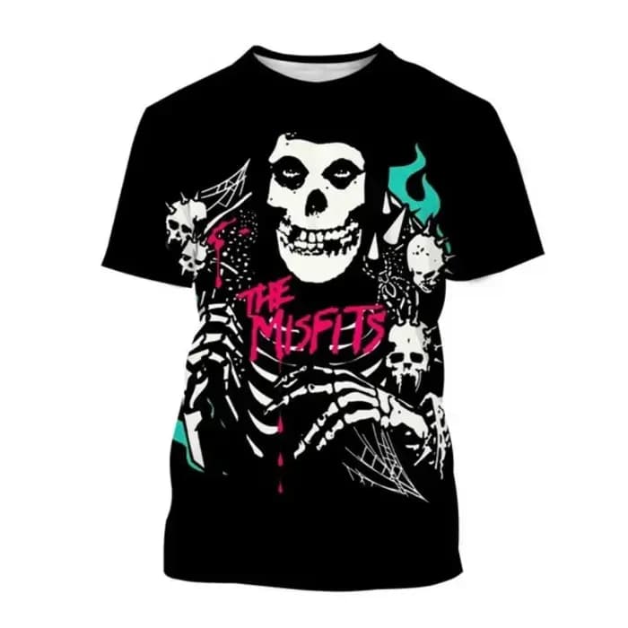 Misfits Rock Band T-Shirts crâne 3D imprimé Streetwear hommes femmes décontracté mode à manches courtes t-shirt