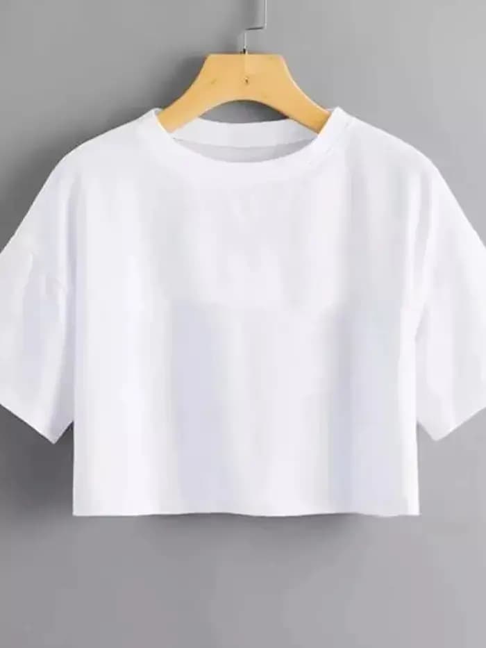 T-shirt col rond femme noir, streetwear estival et décontracté, Harajuku, Y2K