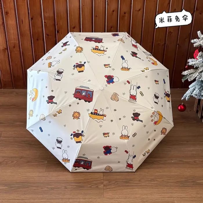 Kawaii Miffy – parapluie à motifs blanc cassé