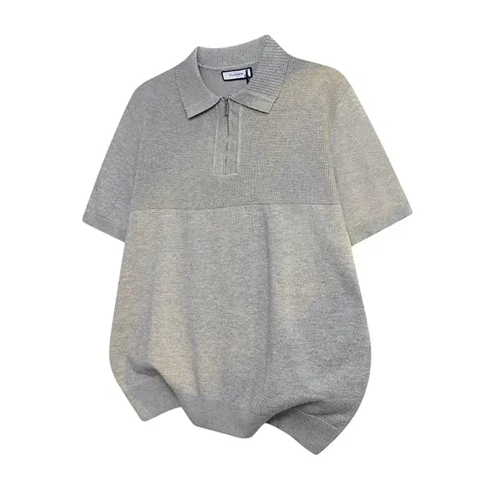 Nouveau Polo zippé 2026 – T-shirt décontracté à manches courtes et col à revers