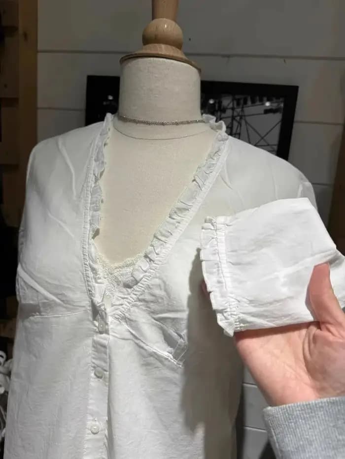 T-Shirt à volants blancs pour femmes