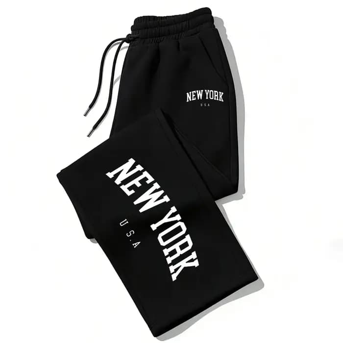 Pantalon de jogging imprimé NEW YORK 2026 pour hommes et femmes, de haute qualité, respirant, idéal pour la course et les tenues décontractées.