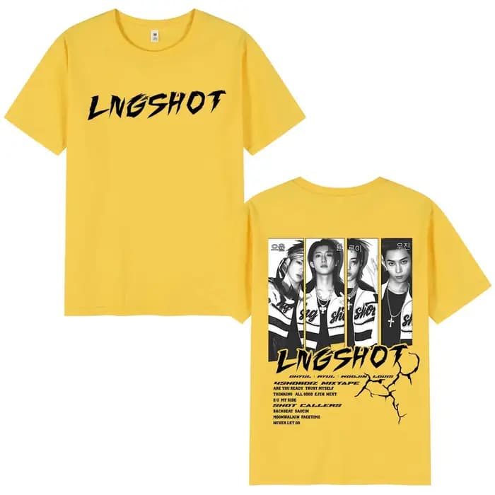 T-shirt coréen Kpop Lngshot OHYUL RYUL WOOJIN LOUIS pour hommes et femmes