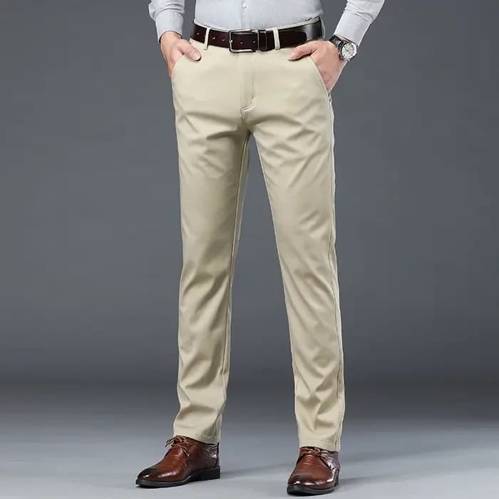 Été mince hommes mince costume pantalon mode affaires décontracté coton vert noir kaki pantalon mâle