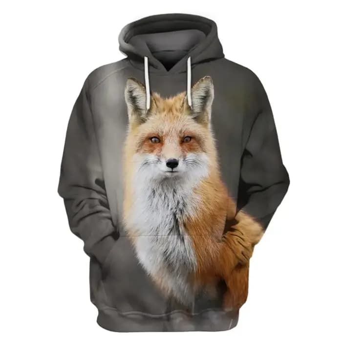 Sweat à capuche imprimé renard animal pour hommes et femmes