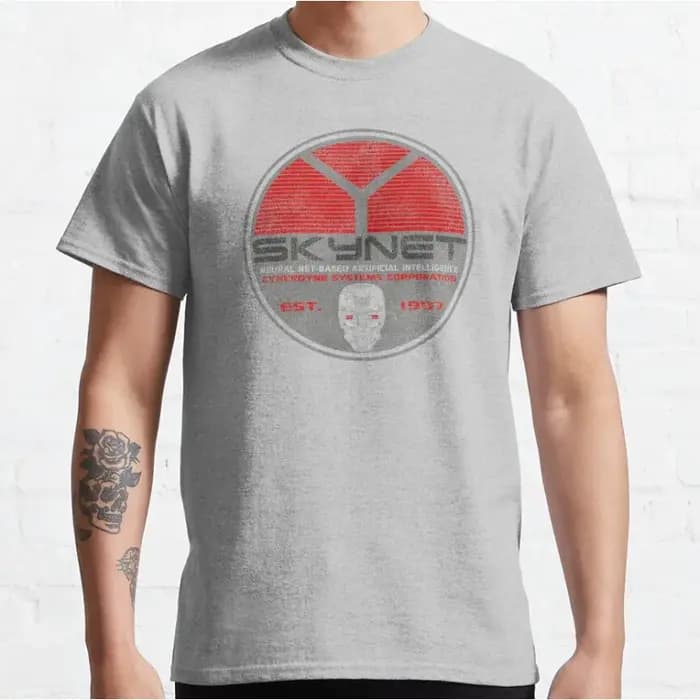 Vintage Cyberdyne Systems Skynet ovale porté Terminator graphique t-shirts 100% coton grande taille t-shirt adulte toutes tailles S-6XL