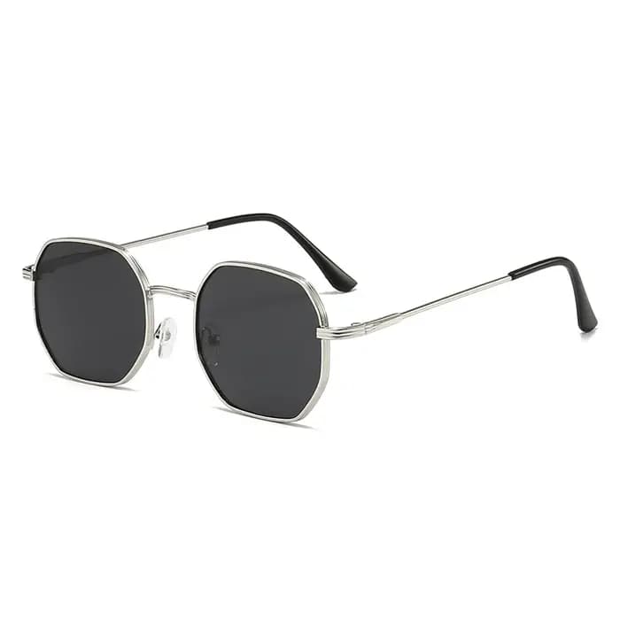 Lunettes de soleil carrées à monture métallique rétro pour hommes