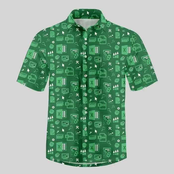 Chemise hawaïenne avec image imprimée en 3D