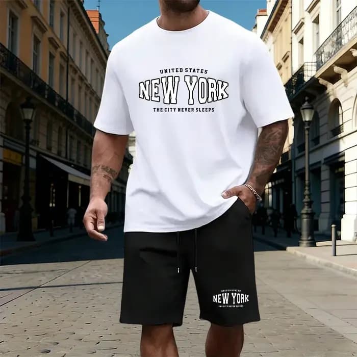 Ensemble de survêtement pour homme avec t-shirt imprimé