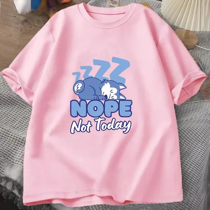 T-shirt à imprimé amusant « Sleeping Little Wolf »