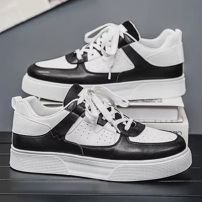 LOEIKAN Baskets décontractées blanches pour hommes | Chaussures de skate légères à tige basse