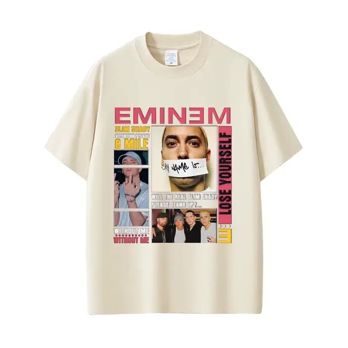 Rappeur Eminem Slim Shady Pop musique T-shirt vêtements pour hommes Vintage Streetwear