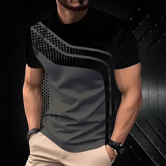 Nouveaux T-shirts graphiques rayés 2026 pour hommes – Mode estivale