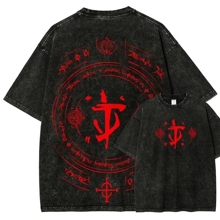 DOOM Nouveau Modèle T-shirt Lavé Tendance Personnalisé Rétro Mode Streetwear Couples Classique Unise
