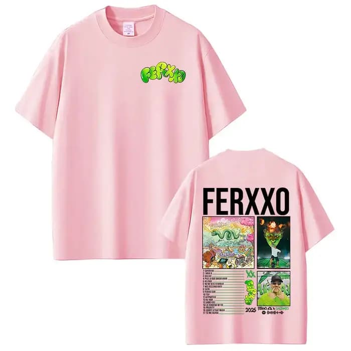 Rappeur Feid Ferxxo Tour 2025 T-shirt hommes femmes vêtements mode Hip Hop T-shirts coton décontracté surdimensionné à