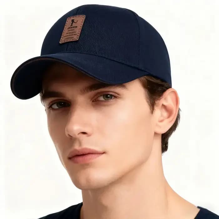 Casquette de baseball kaki avec étiquette en tissu vintage pour hommes