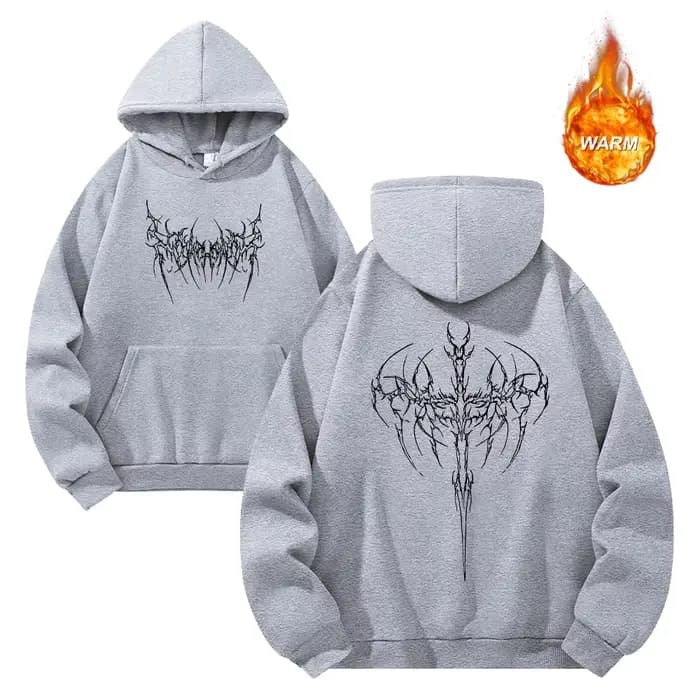Sweat-shirt à capuche imprimé épineux pour hommes