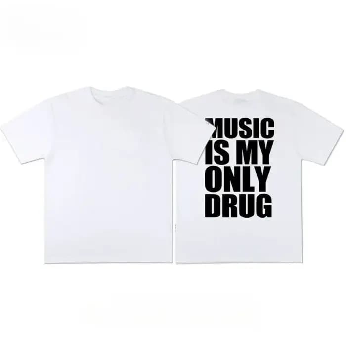 Alphabet Musicis mon seul médicament amusant anglais T-shirt à manches courtes été coton à manches c
