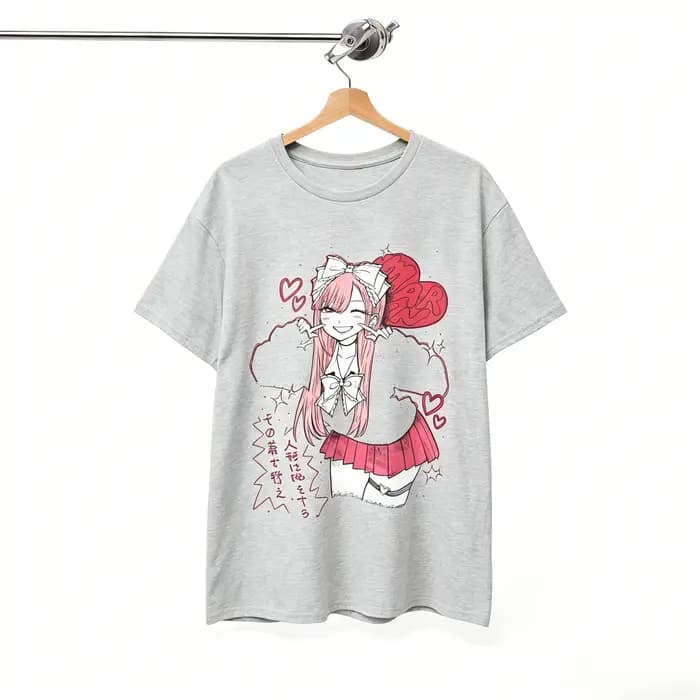 T-shirt unisexe en coton décontracté surdimensionné à col rond My Dress-Up Darling Marin Kitagawa Anime Kawaii Streetwear