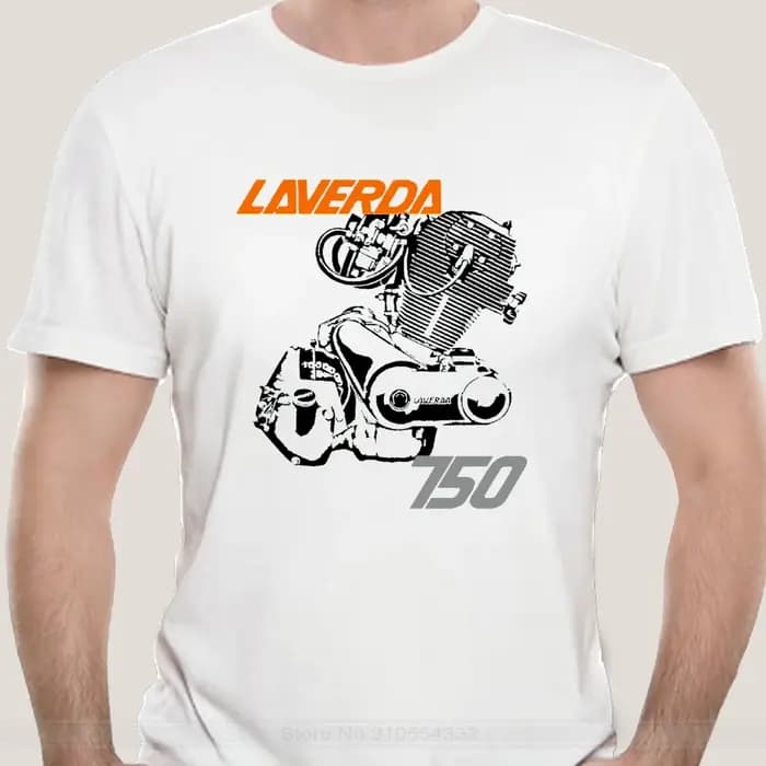 T-Shirt à Col Rond pour Homme, Vêtement de Marque à la Mode, Laverda 750