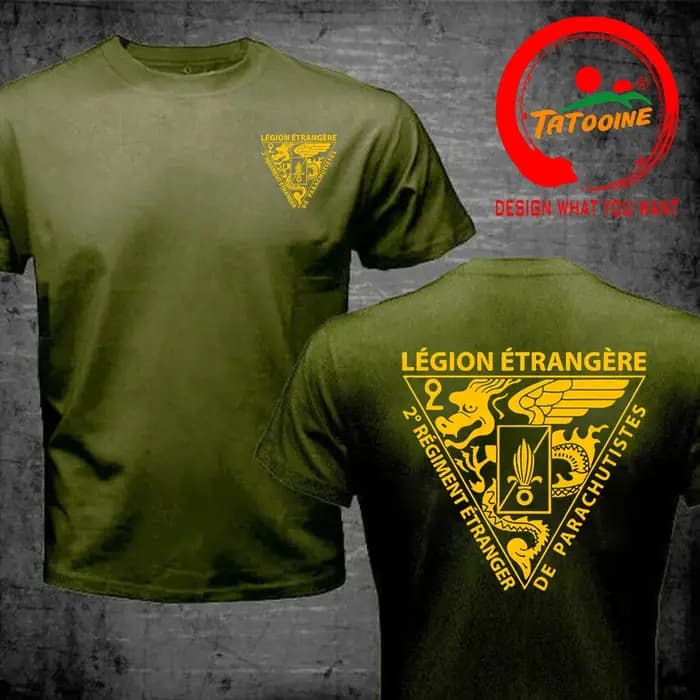 T-shirt en coton des forces spéciales de la légion étrangère française pour hommes