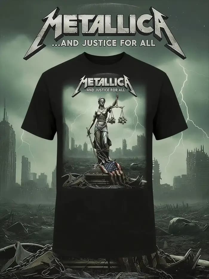 T-Shirt Wolf Metallica Band 100% coton