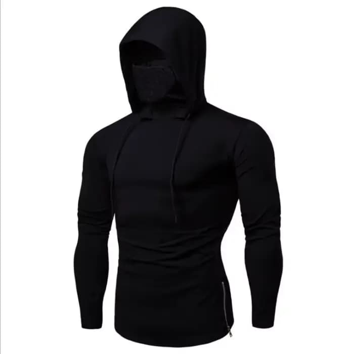 2025 Hommes Cagoule Sweat à capuche zippé Hiver Chaud Sweat-shirt décontracté avec masque facial