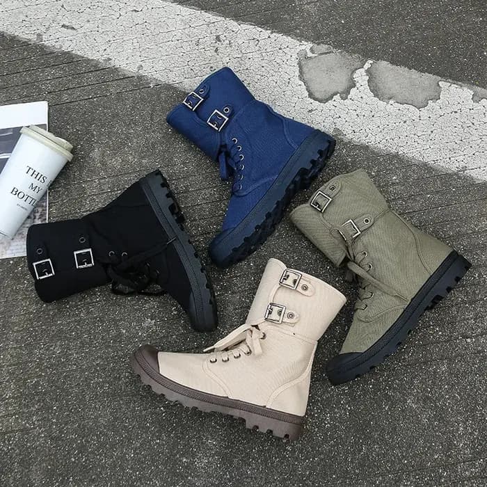 Bottes montantes en toile pour hommes