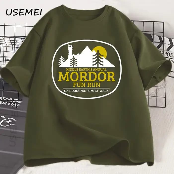 Mordor annuel de la terre du milieu drôle course T-shirt à la mode Vintage coton à manches courtes Harajuku
