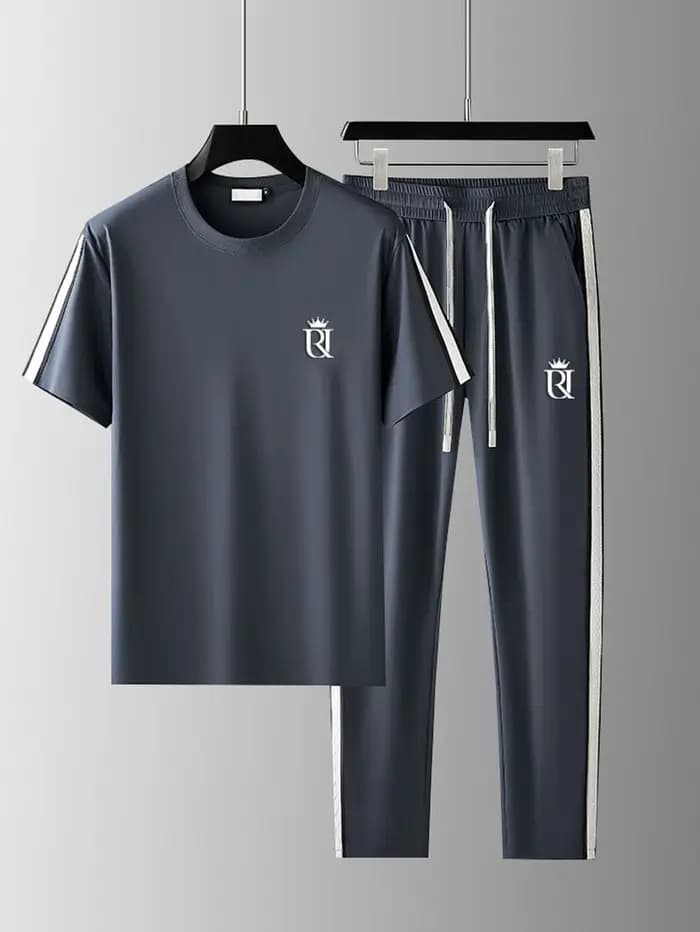 Ensemble de vêtements de sport décontractés pour hommes, ensemble de 2 pièces à la mode d'été avec T