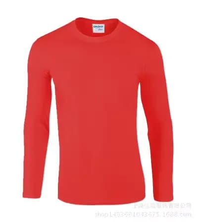 T-shirts à manches longues 100 % coton pour hommes, couleur unie, col rond, nouvelle collection 2026