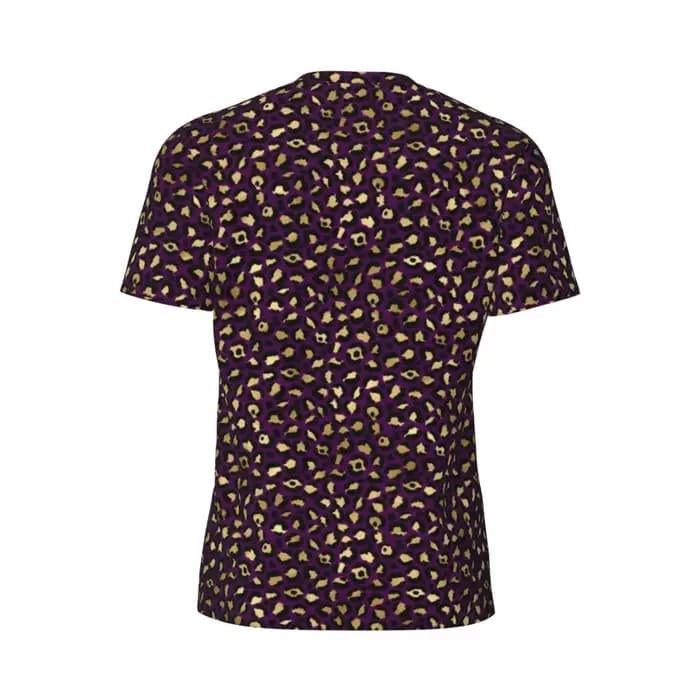 T-shirt imprimé animal léopard violet et or pour homme
