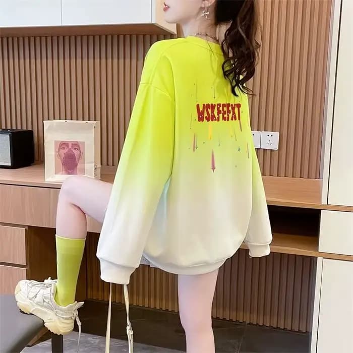 Tie Dye Femmes Sweatshirts Baggy Pas Cher 2000s Nouveauté Designer Vêtements coréens Mode Dégradé De Couleur Femme Pull Top Lâche