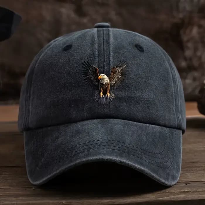 Une casquette de baseball imprimée aigle ailé pour chapeau d'extérieur pour hommes