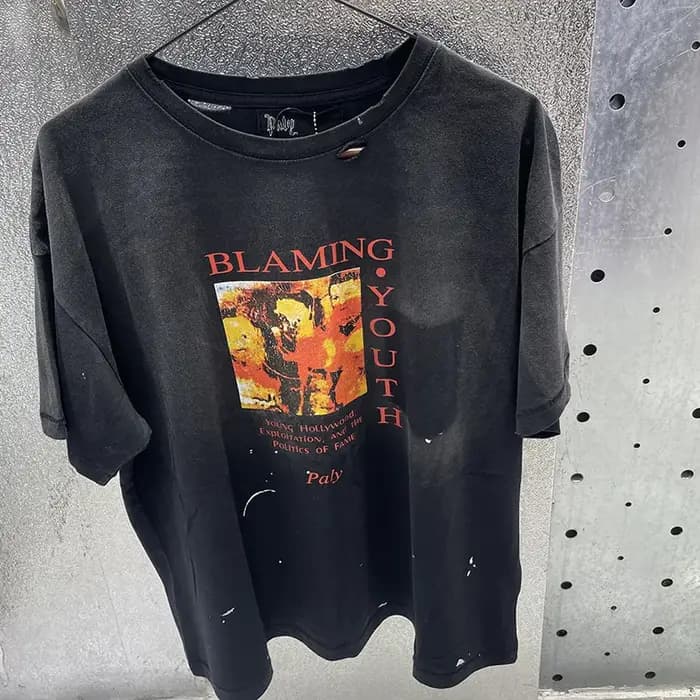 Hip Hop High Street rose PALY t-shirt hommes femme meilleure qualité Vintage décontracté ample à manches courtes
