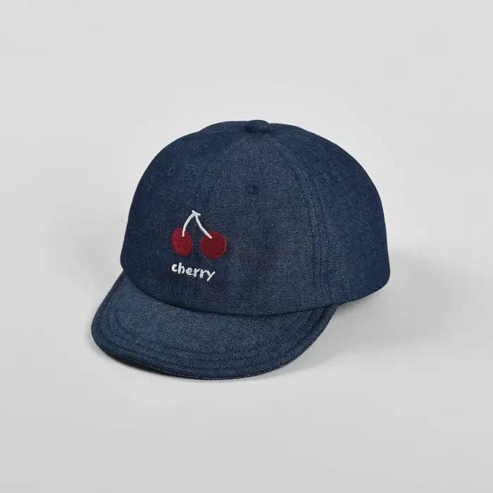 Casquette de baseball souple brodée cerises printemps-été
