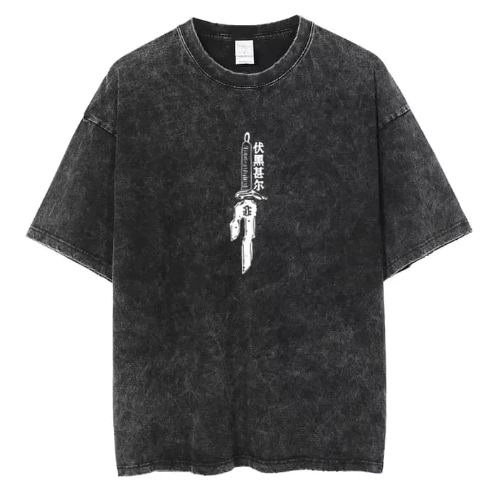 Anime Berserk Logo graphique imprimé t-shirt hommes femmes Vintage Manga T-shirts lavé coton