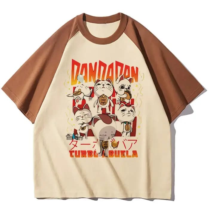 Dandadan t-shirt femme graphique anime streetwear chemise punk confortable psychédélique hip hop université pastel numérique coloré