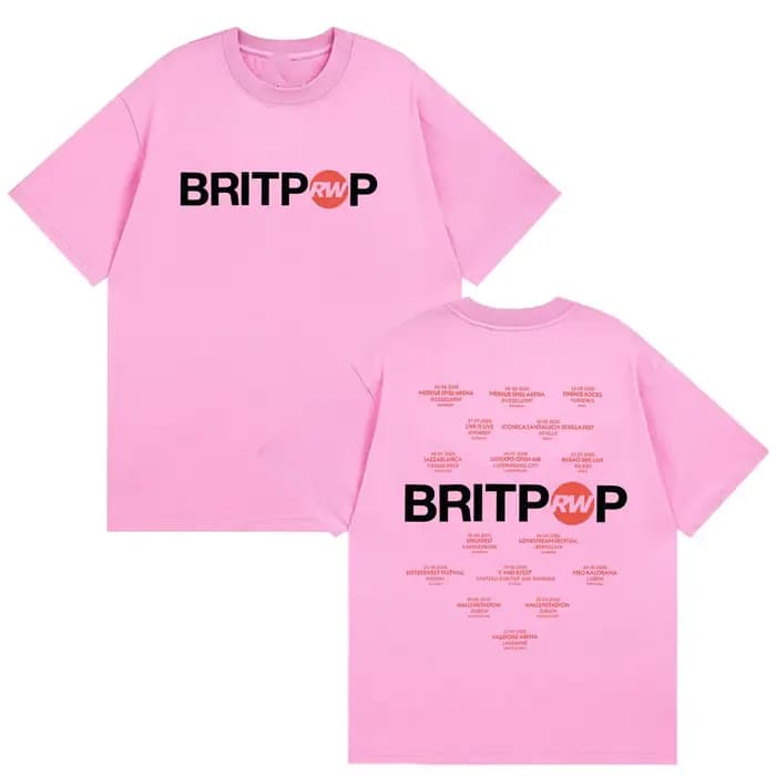Robbie Williams BRITPOP Album 2026 T-shirts imprimés pour hommes et femmes Hip Hop Pop Music T-shirt à manches courtes 100% coton Tees Streetwear