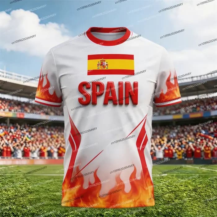 T-shirt avec emblème du drapeau espagnol 2026